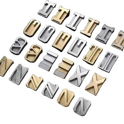 Beli Custom Designer Belts Shiny Silver Letter Logo Shape Zinc Alloy Buckles Plating Metal Belt Buckle online manufacture