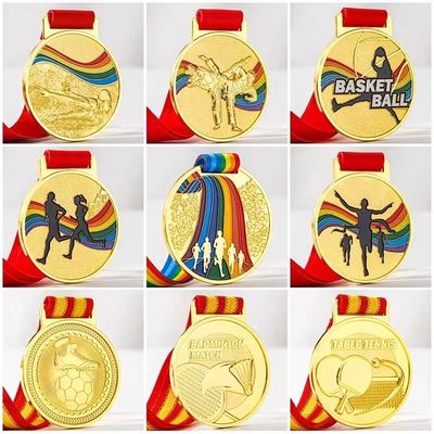 Beli Grosir Custom Zinc Alloy Sports Medal dengan Soft Enamel dan Desain Disesuaikan untuk penggunaan promosi online manufacture