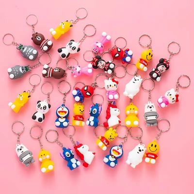 Beli High quality Customized Elastic Soft Durable Cute Pvc Gift With Metal Ring Keychain   Personalized PVC Key Chain online manufacture