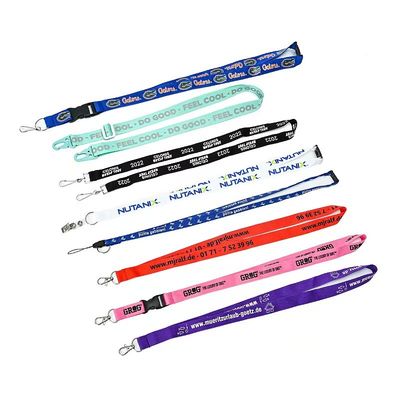 Wrist Lanyard Woven Embroidered Logo Fabric Strap Tag Keyring Nylon Polyester Lanyards Custom Motorcycle Keychains