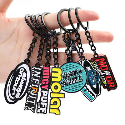 Beli 3d Logo Huruf Custom Keychain Hard Soft Key Rings Pribadi online manufacture