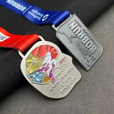 Beli WTD Wholesale 3D Gold Award Marathon Running Sport Medal Customized Zinc Alloy UV Printed Silver Economical Custom Medals online manufacture