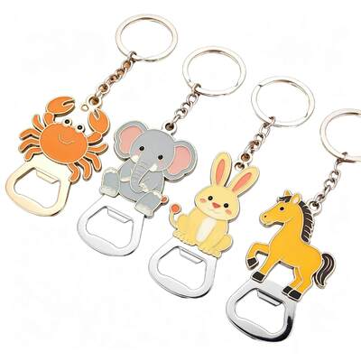 Beli Custom Zinc Alloy Keychain Bottle Opener dengan Logo Enamel 2D 3D untuk Hadiah Promosi Bar online manufacture