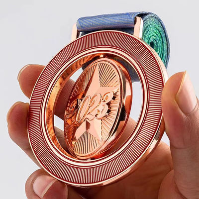 3 Inch Custom Medal Die Cast Custom Engraved Medal Rose Gold Custom Enamel