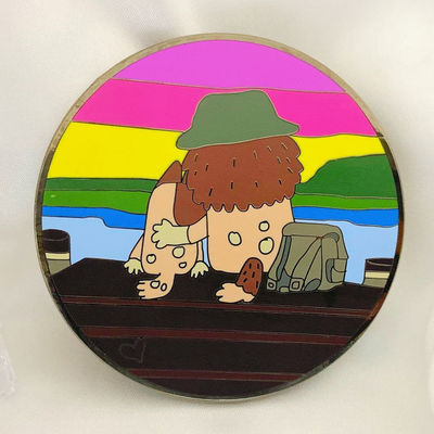 kerajinan logam khusus grosir logo anime glitter pin lencana logam lapel lembut keras enamel pin