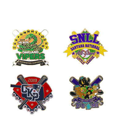 Pabrik Pemasok Logo Custom Baseball Topi Pin Emblem Hard Soft Enamel Pin Untuk Pakaian Topi