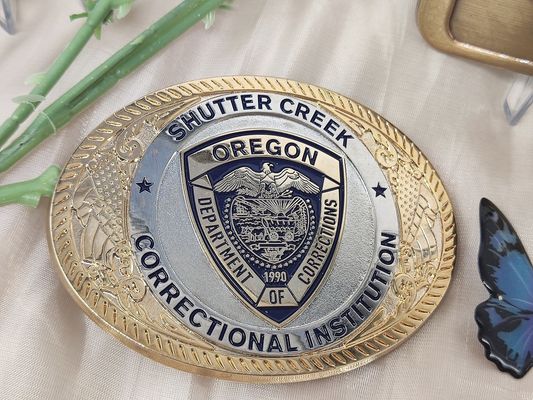 Gesper Sabuk Paduan Seng Kustom untuk Pria dengan Logo 3-3.5 Inci