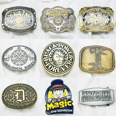 Zinc Alloy 2d 3d Gold Metal Mens Custom Belt Buckle
