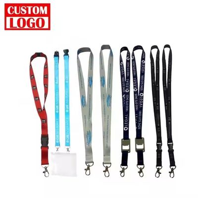 Tali Leher Buatan Khusus Pemegang Kartu Id Berwarna-warni Lanyard Cetak Lanyard Daur Ulang Tali dengan Logo