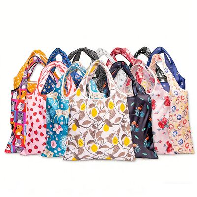 Custom Recycled Ripstop Tote      Bag Grocery Promosi Ramah Lingkungan yang Lipat, Waterproof & Dapat Digunakan Lagi