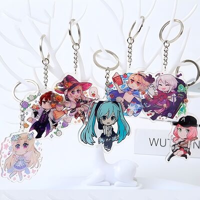 Harga yang bagus Gantungan Kunci Akrilik Kustom dengan Proses Transparan dan Rantai Penghubung Gantungan Kunci dalam Warna Kustom untuk Penggunaan Promosi on line