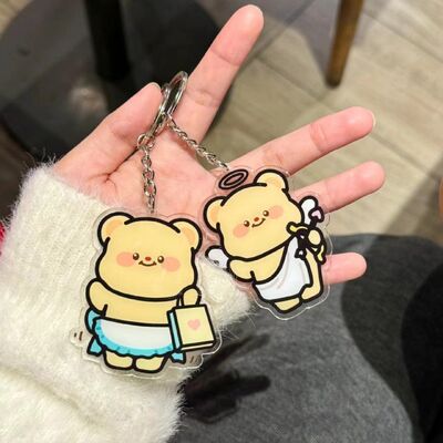 Harga yang bagus Custom Epoxy Acrylic Holographic Plastic Keychain Kartun Foto Pribadi Fashion Kreatif Trendi Tas Dekoratif Unik Aksesoris Hadiah Penggunaan Harian on line
