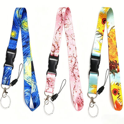 Harga yang bagus Tali leher lanyard cetak logo silkscreen kustom sempurna untuk gantungan kunci. on line