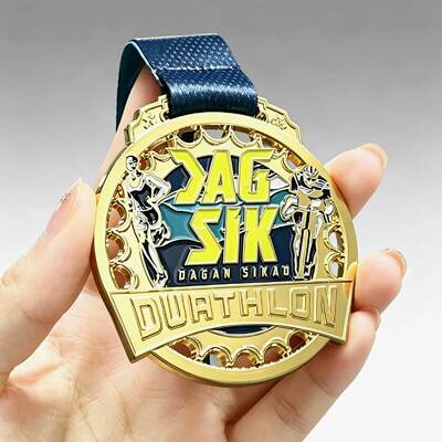 Harga yang bagus Medali Maraton Kustom Paduan Seng 3D Lari Balap Dengan Pita Grosir OEM on line