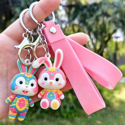 Rantai Kunci Custom Metal Karet Hard Enamel Grosir