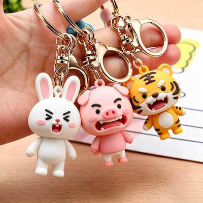 Harga yang bagus Keychain PVC tahan lama dengan desain yang dapat disesuaikan untuk hadiah promosi grosir on line