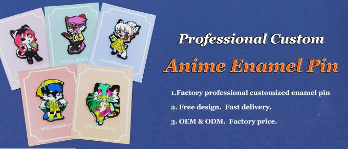 Custom Bulk Metal Cute Cartoons Anime Lapel Pin Badge Soft Hard Enamel Pins dengan Desain Logo Khusus 0