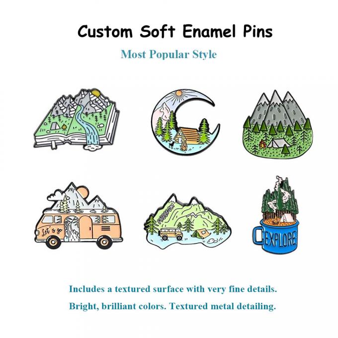 Custom Bulk Metal Cute Cartoons Anime Lapel Pin Badge Soft Hard Enamel Pins dengan Desain Logo Khusus 3