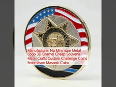 Produsen Tidak ada Logo Logam Minimal 3D Enamel Souvenir Murah Kerajinan Logam Custom Challenge Coins Freemason Masonic Coins